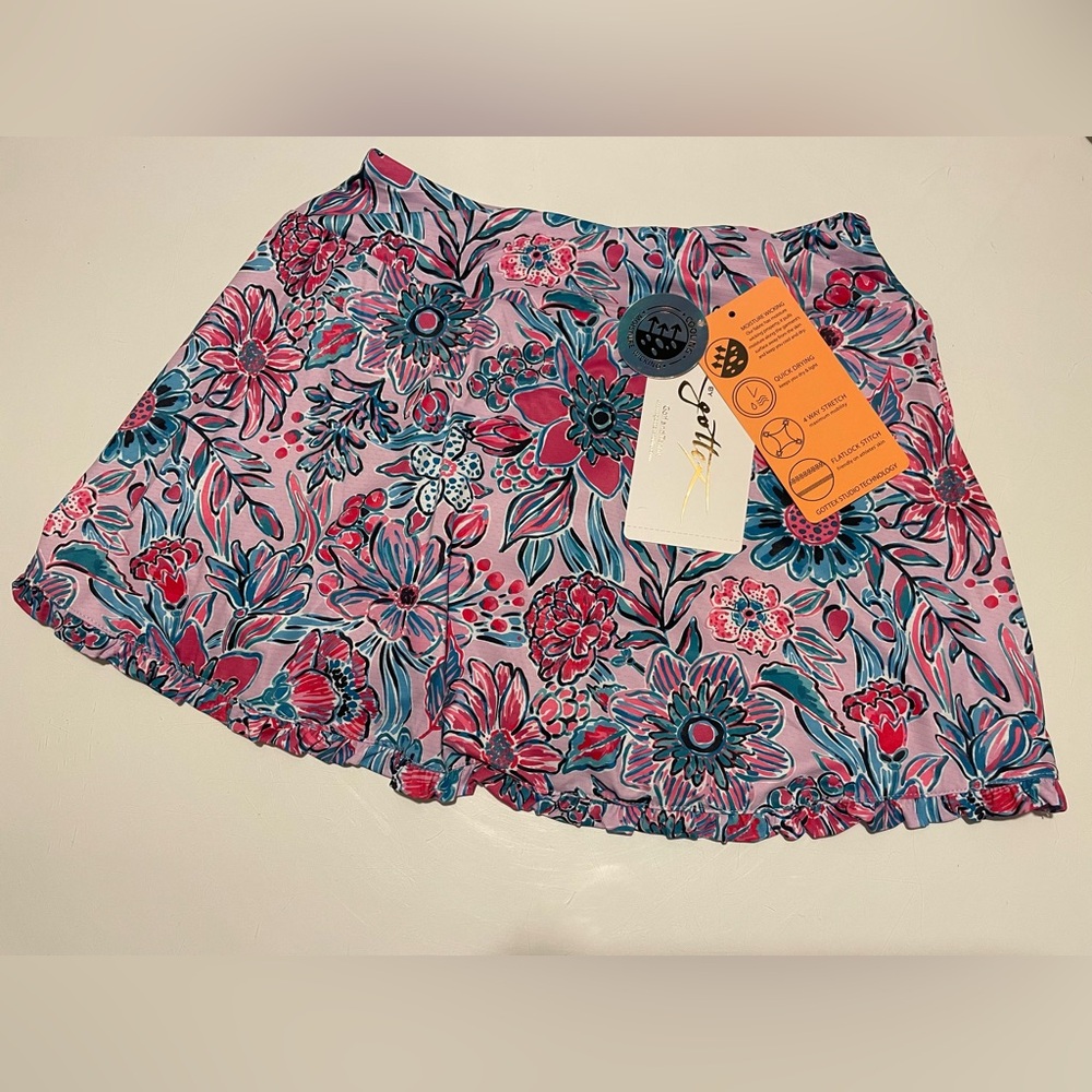 New Gottex floral quick dry moisture wicking Golf skirt built-in short Small